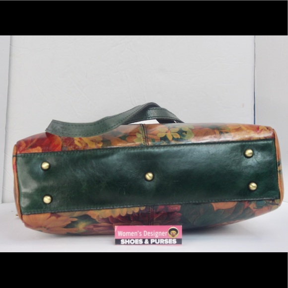 Patricia Nash poppy leather tote shoulder bag spring multi dark green - Picture 6 of 13